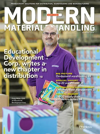 magazine cover of Modern Materials Handling December 2018