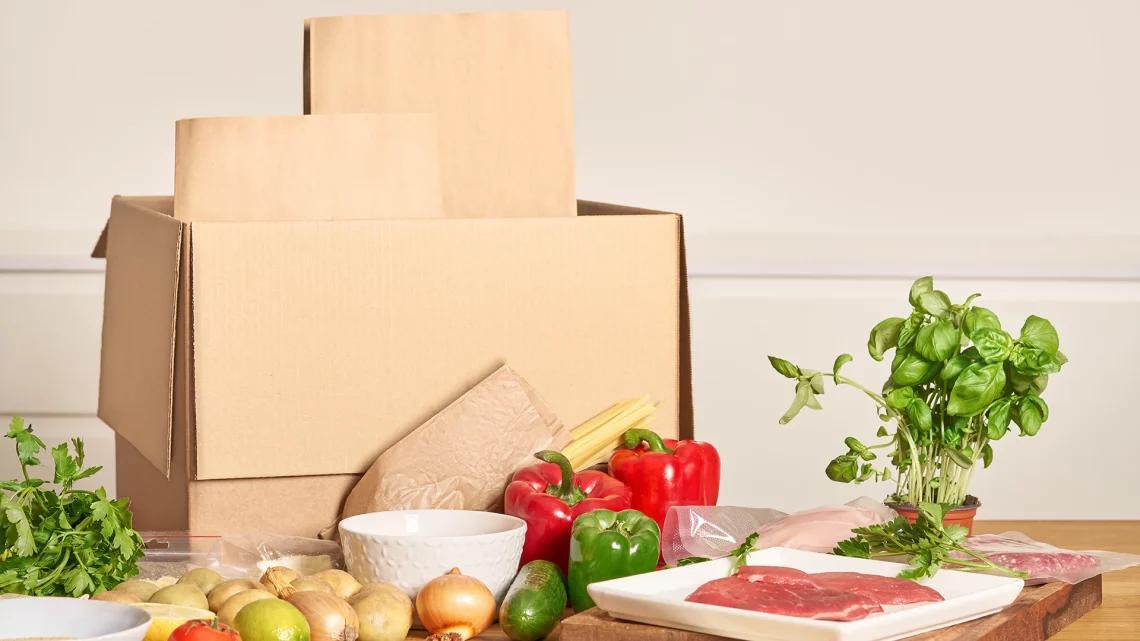 meal kit with boxes and packaging